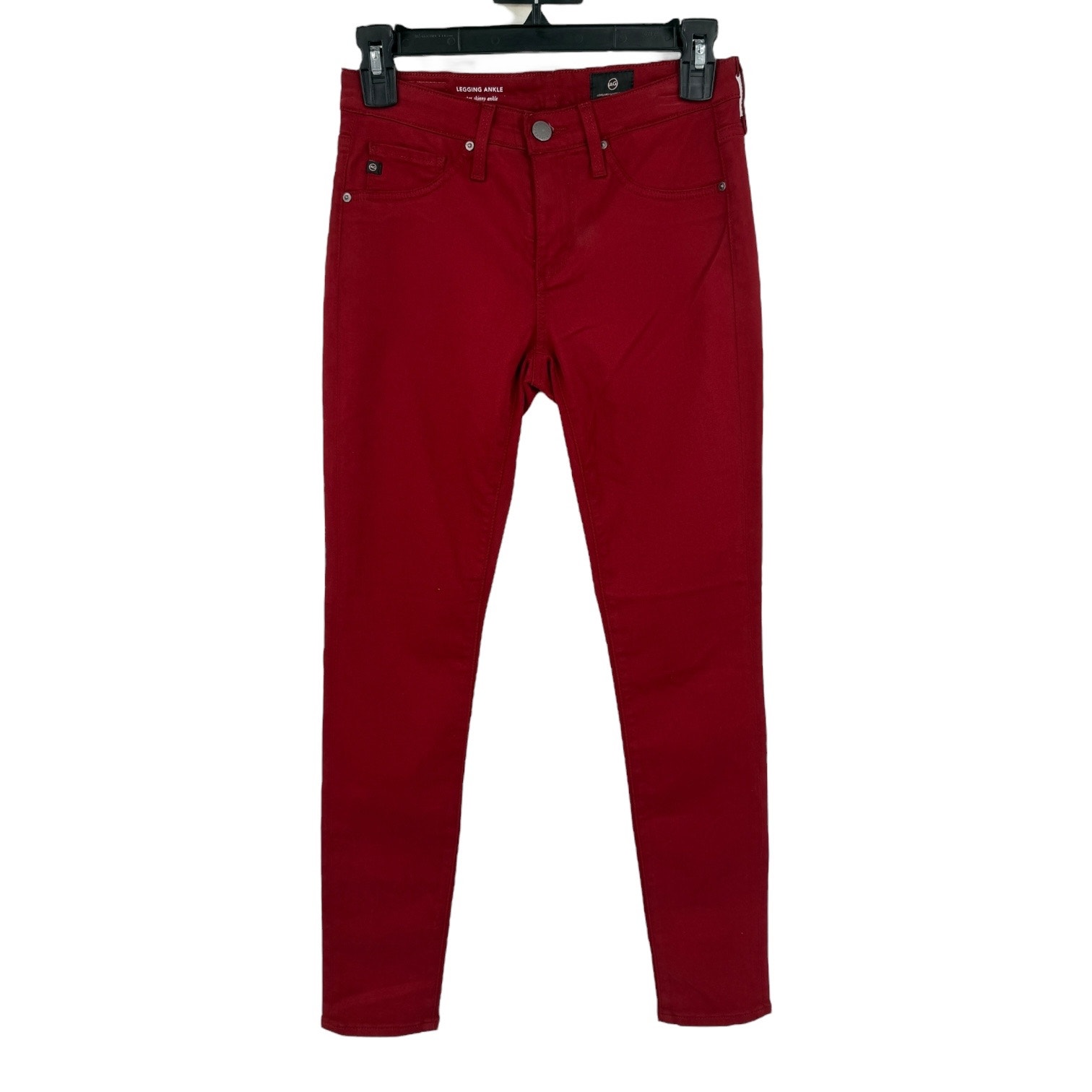 Ag Adriano Goldschmied Jeans The Legging Ankle Super Skinny Jeans Red Size 24